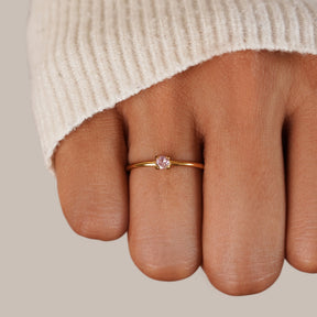 Ring : Ring Goud - Birthstone 18K Roestvrij Staal in van Pantino