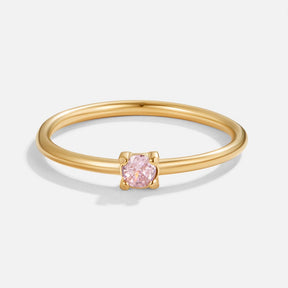 Ring : Ring Goud - Birthstone 18K Roestvrij Staal in Oktober - Tourmaline van Pantino