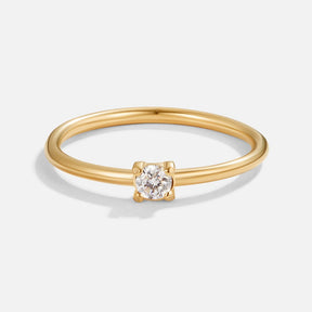 Ring : Ring Goud - Birthstone 18K Roestvrij Staal in April - Diamond van Pantino