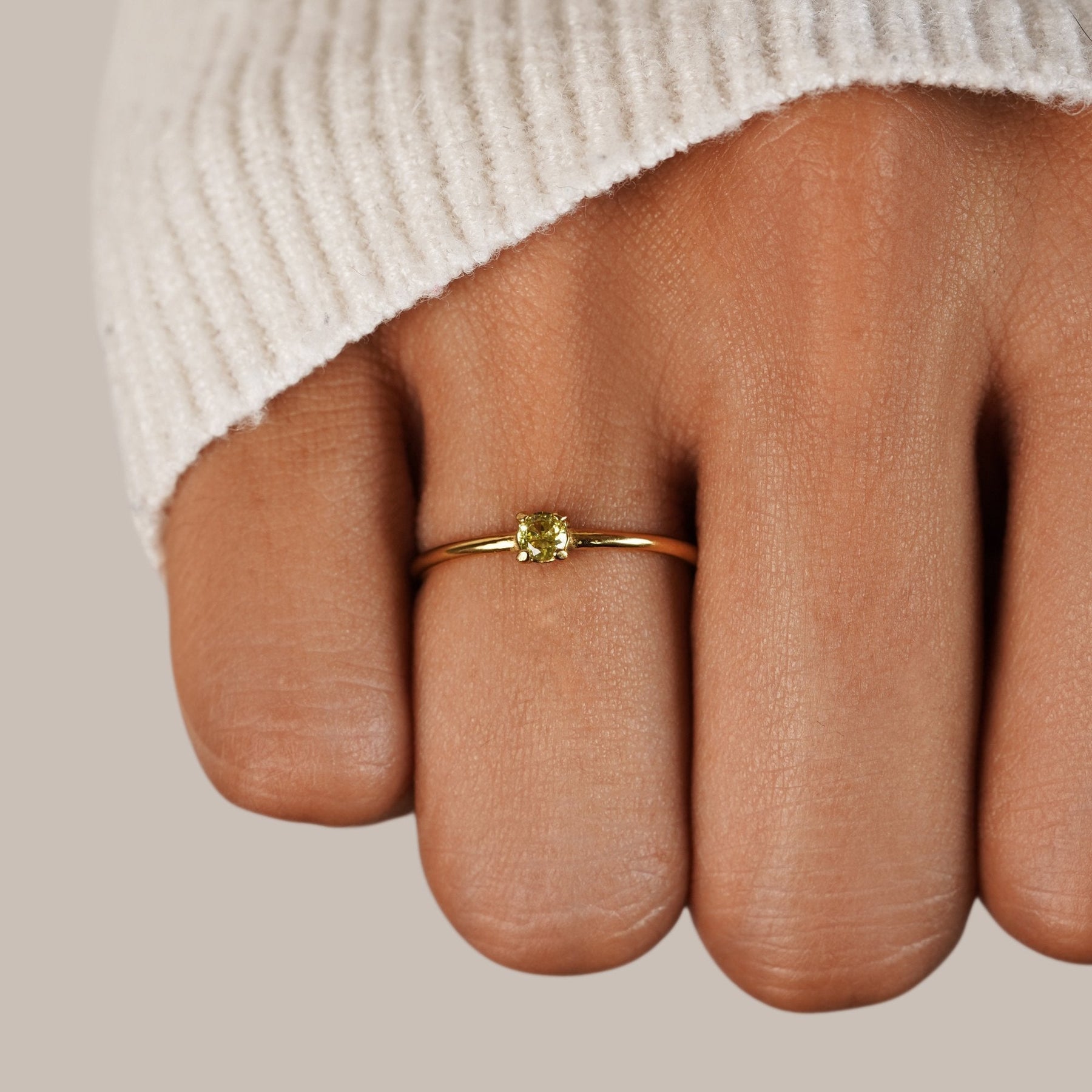 Ring : Ring Goud - Birthstone 18K Roestvrij Staal in van Pantino