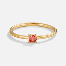 Ring : Ring Goud - Birthstone 18K Roestvrij Staal in Jul - Ruby van Pantino