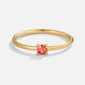 Ring : Ring Goud - Birthstone 18K Roestvrij Staal in Jul - Ruby van Pantino