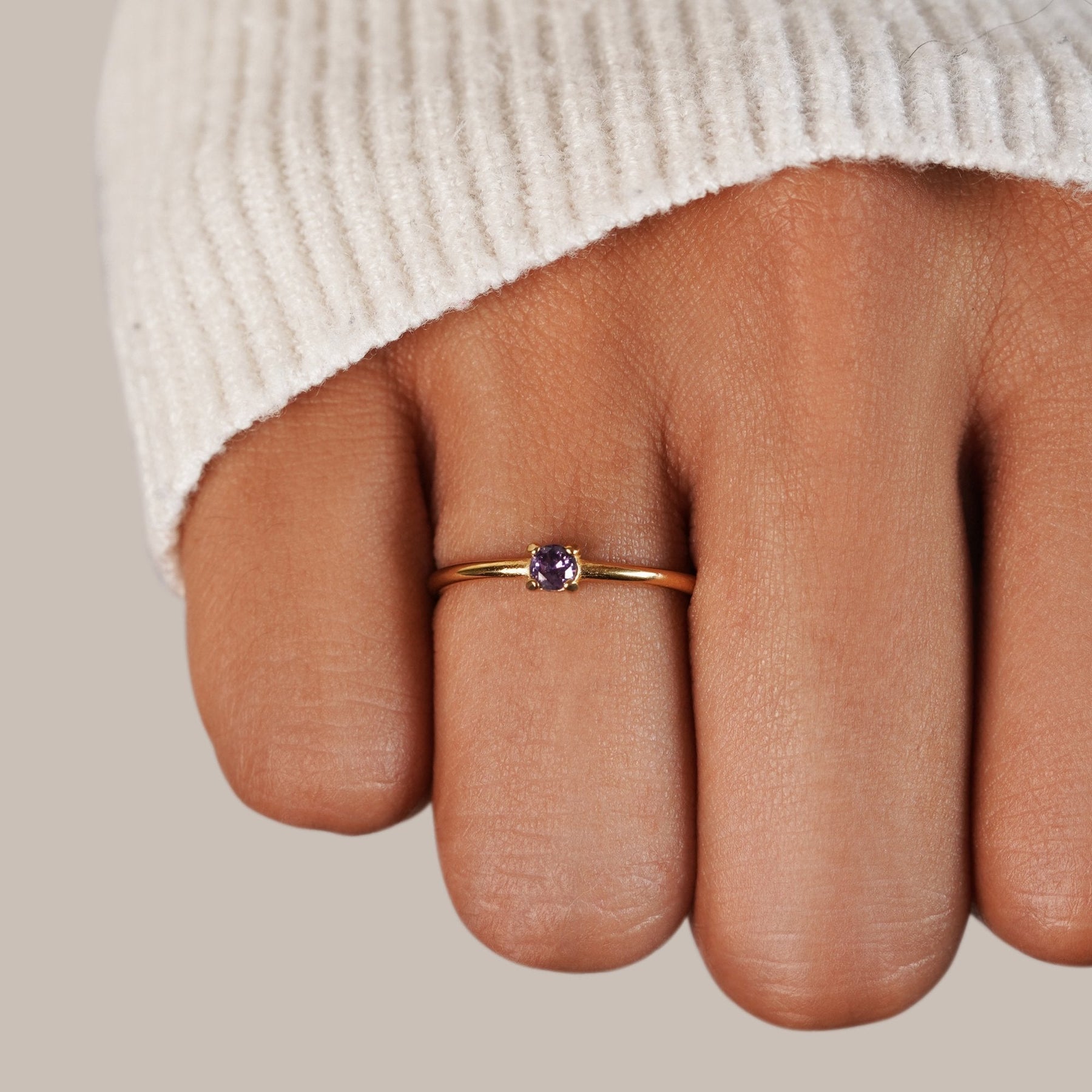 Ring : Ring Goud - Birthstone 18K Roestvrij Staal in van Pantino