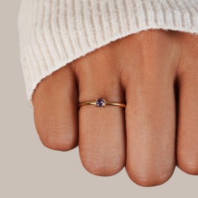 Ring : Ring Goud - Birthstone 18K Roestvrij Staal in van Pantino