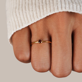 Ring : Ring Goud - Birthstone 18K Roestvrij Staal in van Pantino