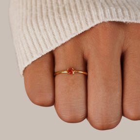 Ring : Ring Goud - Birthstone 18K Roestvrij Staal in van Pantino