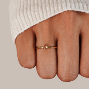 Ring : Ring Goud - Birthstone 18K Roestvrij Staal in van Pantino