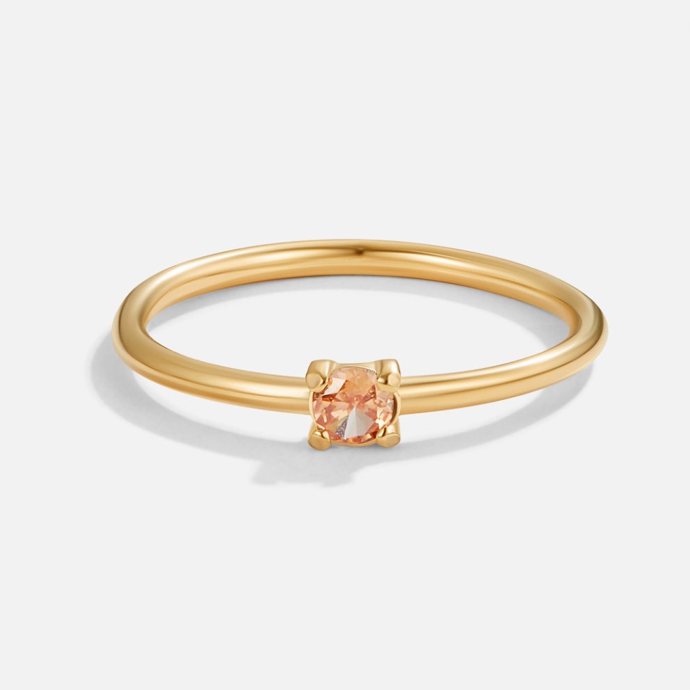 Ring : Ring Goud - Birthstone 18K Roestvrij Staal in November - Golden Topaz van Pantino