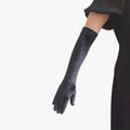Dámské rukavice červené 44 cm - sametové - elegantní retro styl a teplo