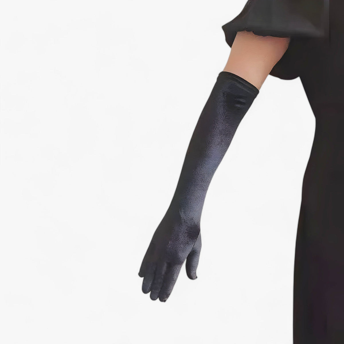 Gloves : Handschoenen Dames Rood 44cm - Velours - Elegante Retro-Stijl en Warmte in Zwart 44cm Eén maat van Pantino