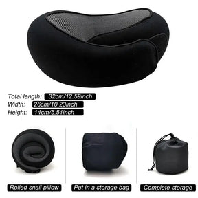 Travel Pillow : FluffyRest - Comfortabel Reiskussen Nekkussen - Grijs in Zwart van Pantino