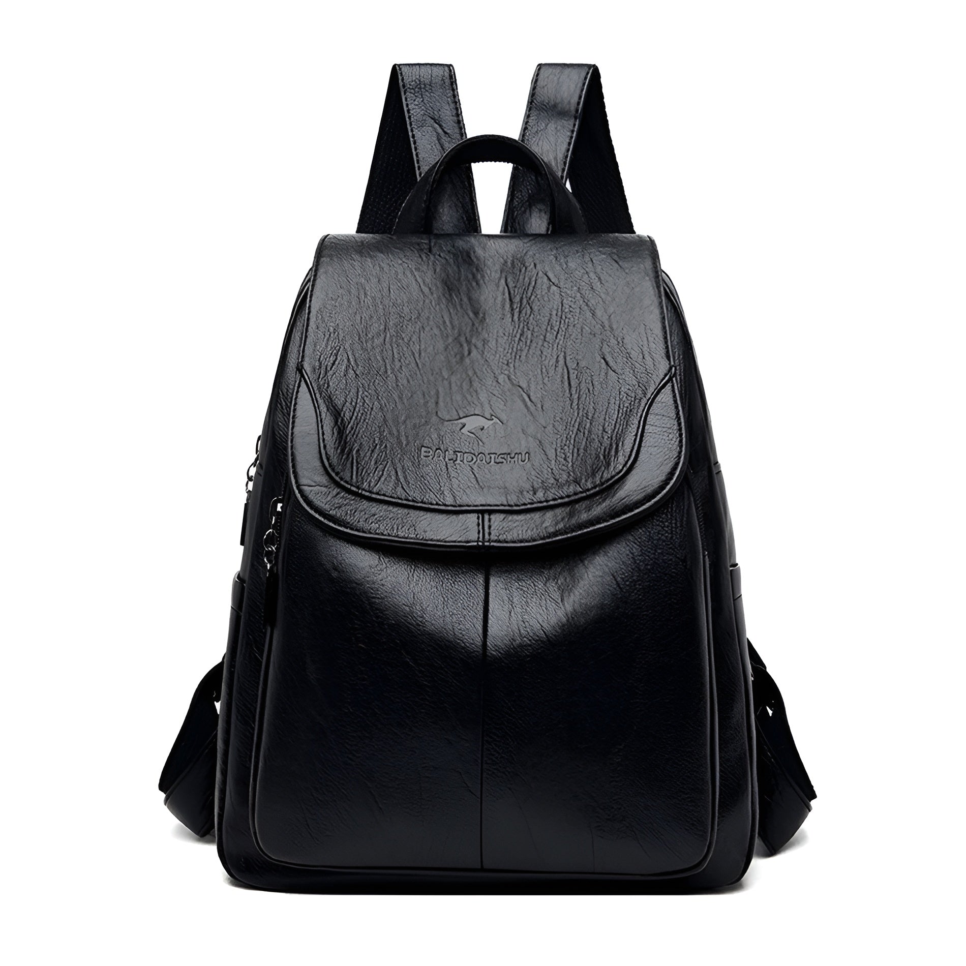 bags : Vintage Boekentas Dames - Retro Leren Schooltas Design - PU-Leer in Zwart van Pantino