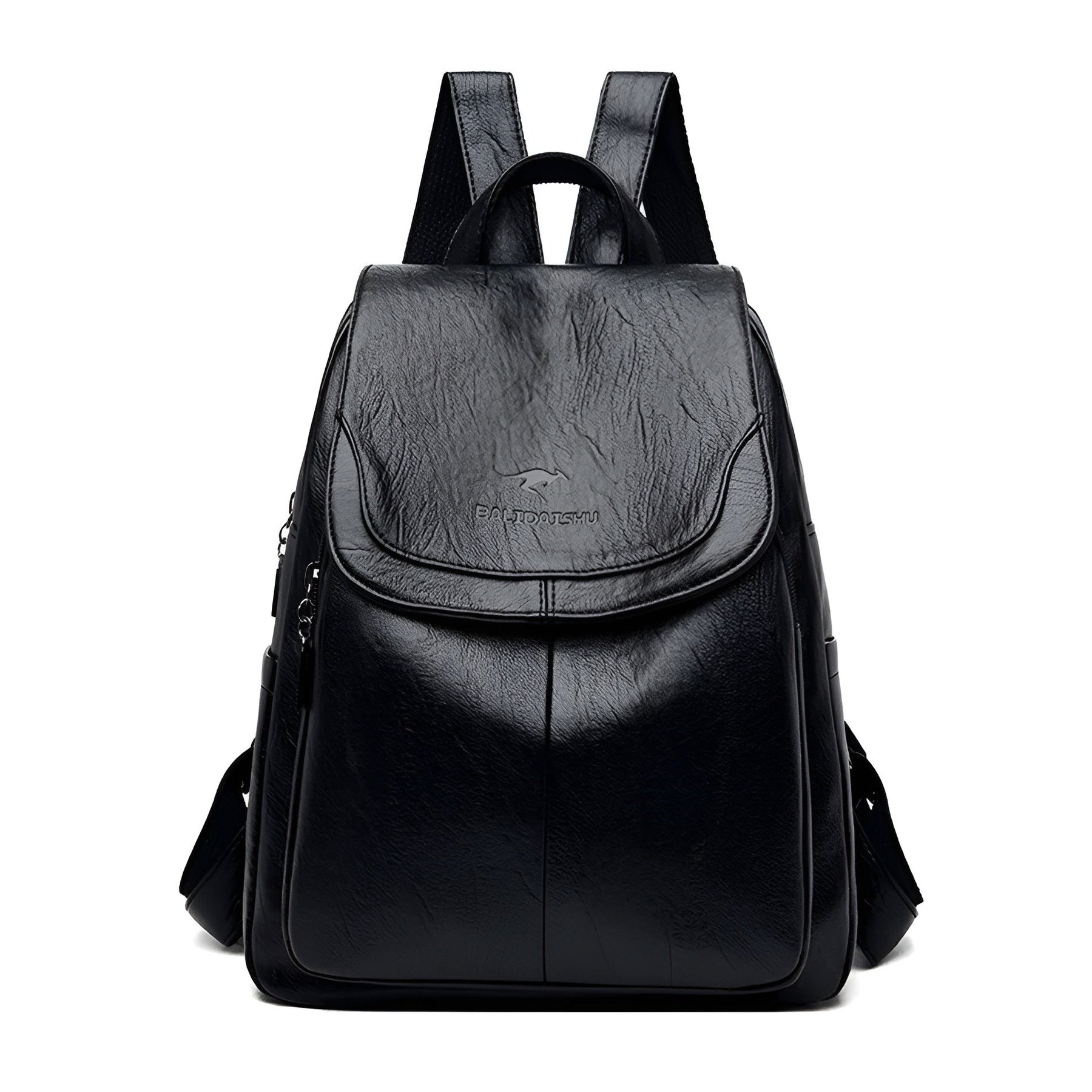 bags : Vintage Boekentas Dames - Retro Leren Schooltas Design - PU-Leer in Zwart van Pantino
