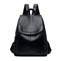 bags : Vintage Boekentas Dames - Retro Leren Schooltas Design - PU-Leer in Zwart van Pantino
