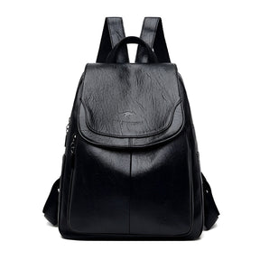 bags : Vintage Boekentas Dames - Retro Leren Schooltas Design - PU-Leer in Zwart van Pantino