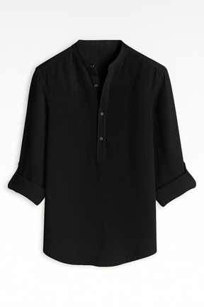 Men's Top Clothes : Lichtgewicht Linnen Herenoverhemd, Ademend, Lange Mouw in van Pantino