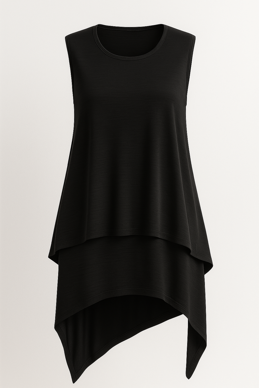Top Dames Asymmetrisch Vloeiend Zwart Elegant Mouwloos S-XL