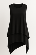Top Dames Asymmetrisch Vloeiend Zwart Elegant Mouwloos S-XL