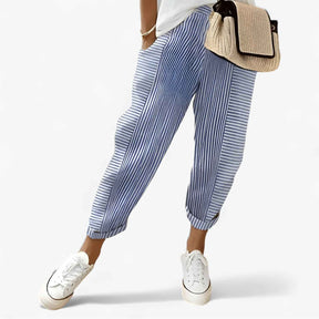 Pants : Vloeiende Stijl voor Warme Dagen Pelle in Blu van Pantino