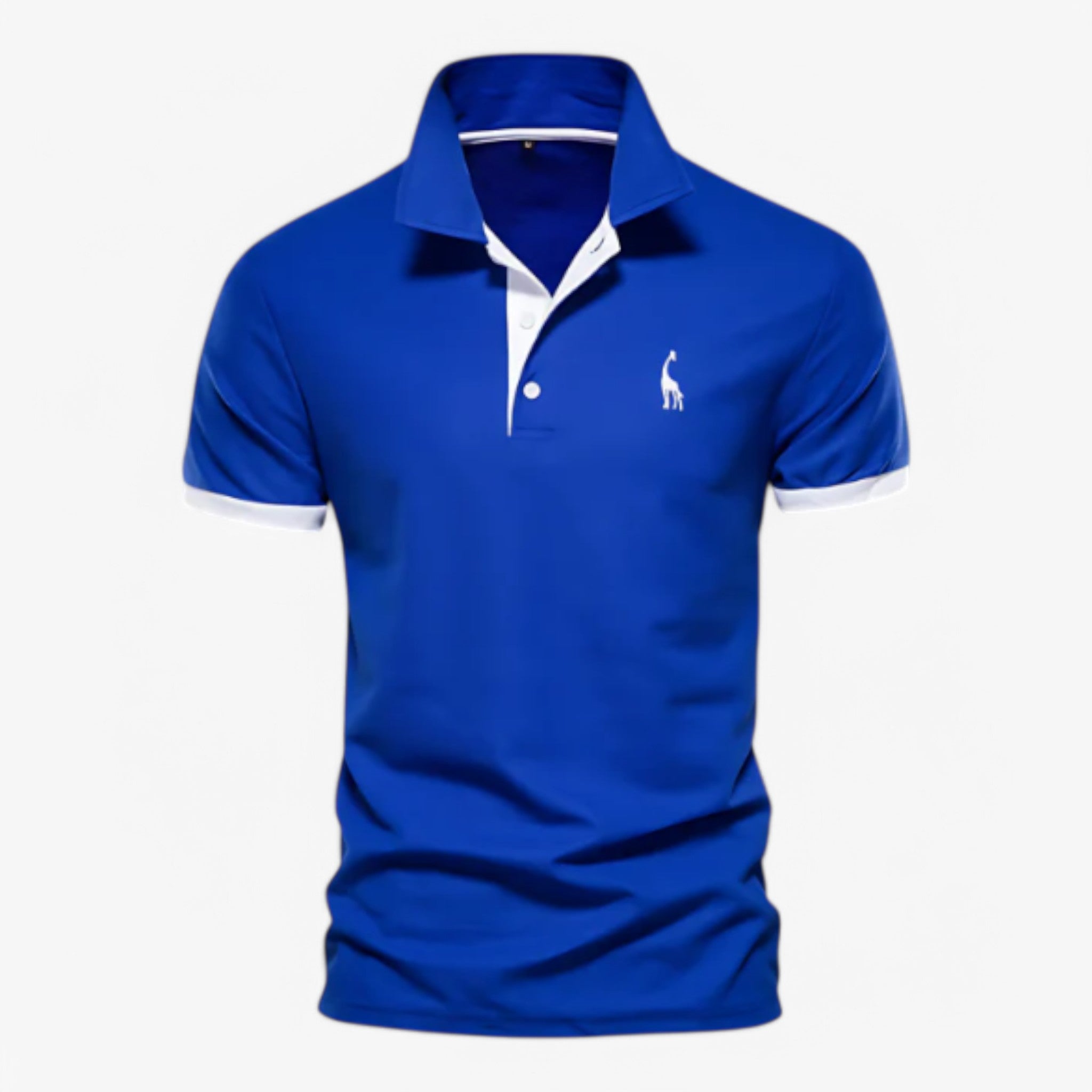 Men's Top Clothes : Polo Heren Korte Mouwen van Katoen Slim Fit - Diverse Kleuren en Maten in Blu van Pantinoshop