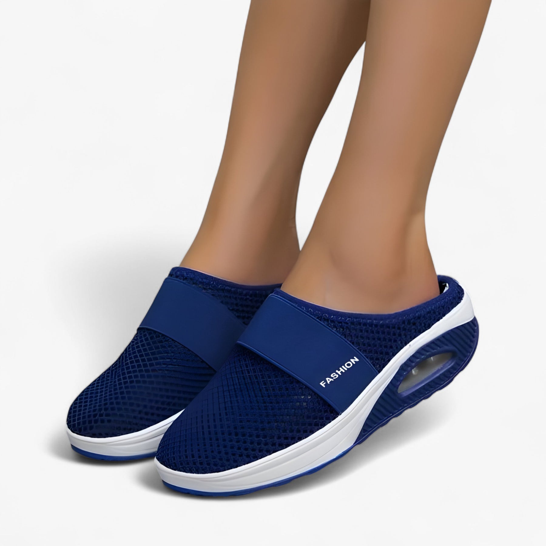 Slippers : Slippers Dames Zwart - Ademend Comfortabele Mesh in Blauw van Pantino