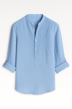 Men's Top Clothes : Lichtgewicht Linnen Herenoverhemd, Ademend, Lange Mouw in van Pantino