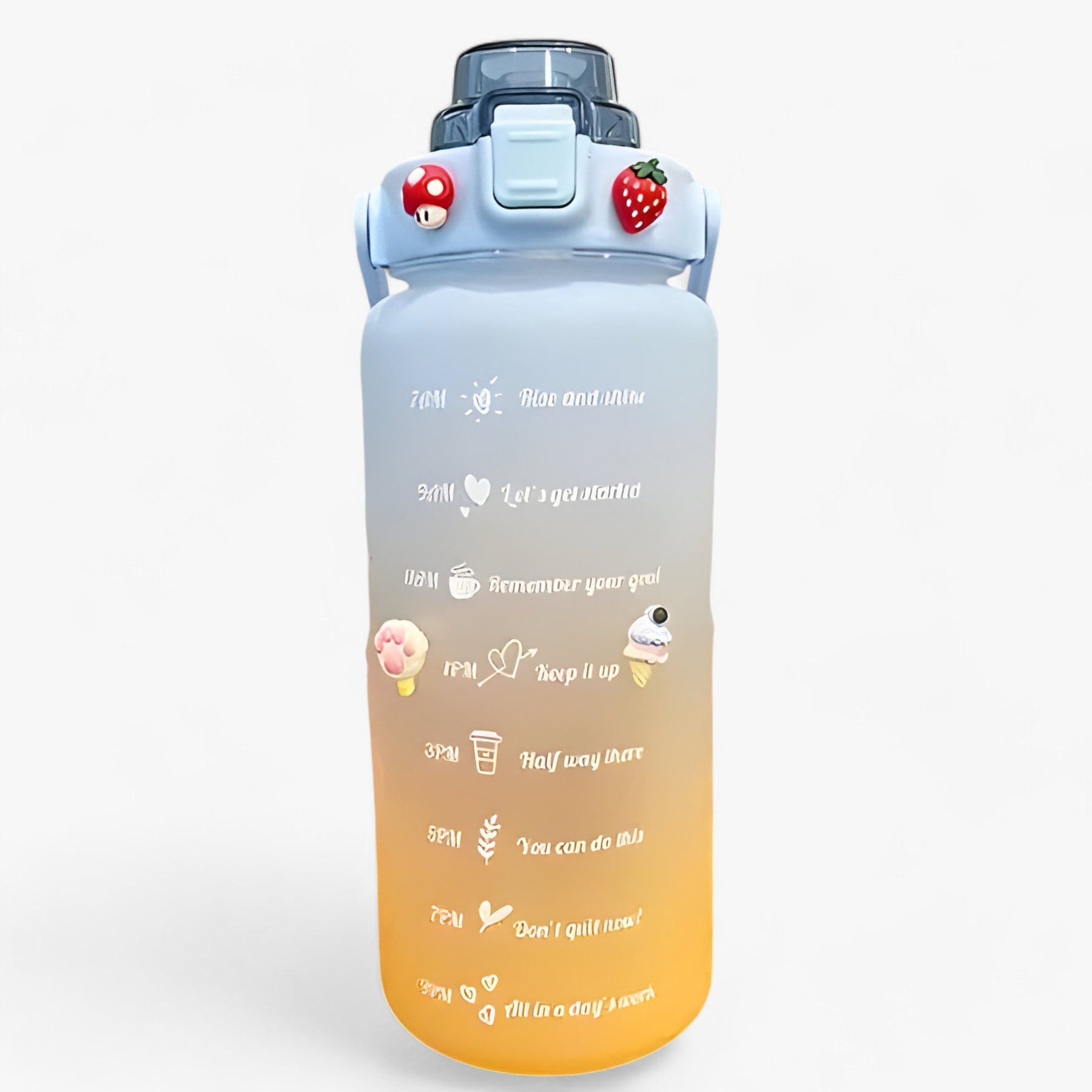 other : HydroMax - Grote Waterfles - Grote Capaciteit voor Hydratatie de Hele Dag door in 2L 3D Sticker Blauw Oranje van Pantino