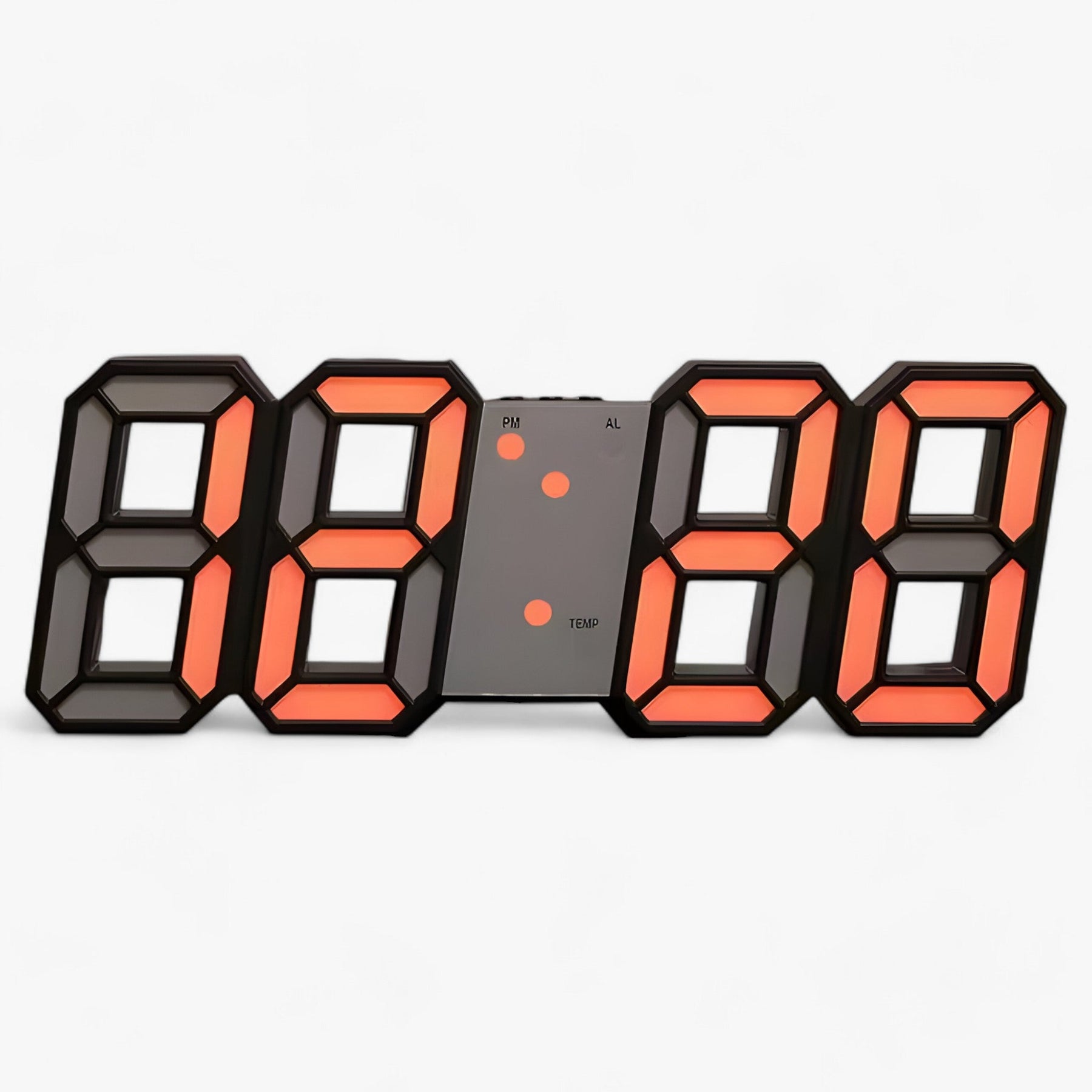 other : NordiClock - Wecker en Digitale Klok - Multifunctionele Elektronische Weergave in Zwart en oranje van Pantino
