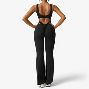 One-Pieces : Elegante zwarte jumpsuit met diepe V-hals voor dames in van Pantino