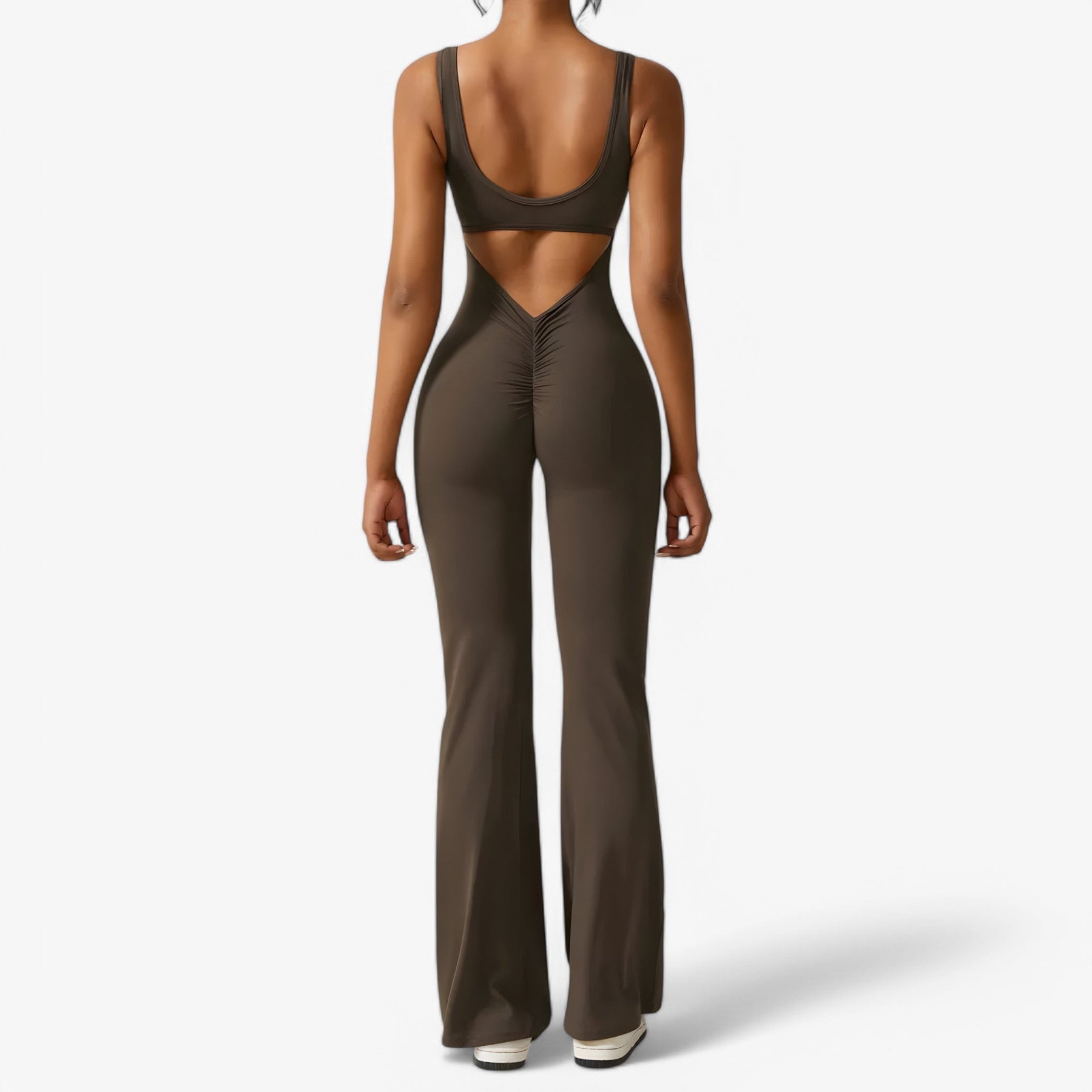 One-Pieces : Elegante zwarte jumpsuit met diepe V-hals voor dames in van Pantino