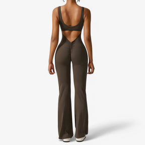 One-Pieces : Elegante zwarte jumpsuit met diepe V-hals voor dames in van Pantino