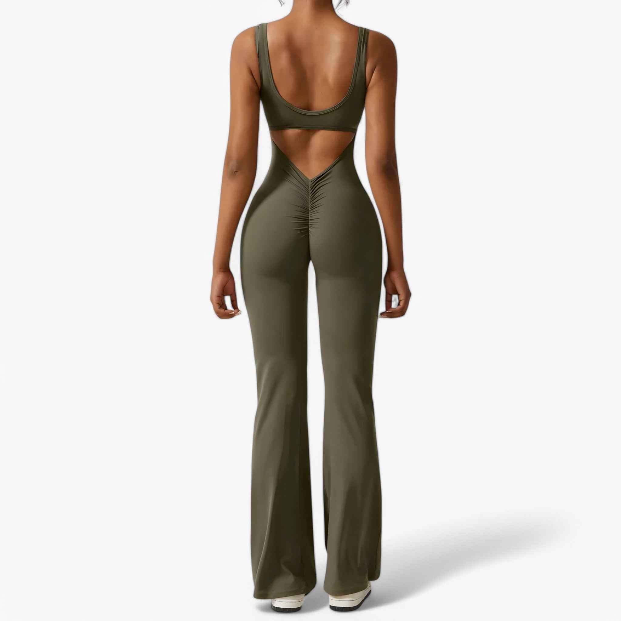 One-Pieces : Elegante zwarte jumpsuit met diepe V-hals voor dames in van Pantino