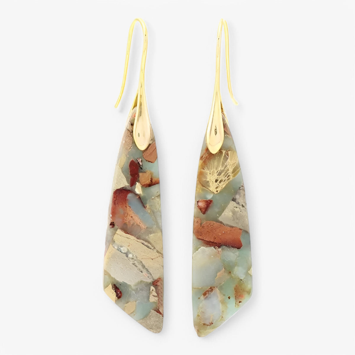 Earrings : Boheemse Oorbellen Paars - Edelstenen Geometrisch Design - Kristal in Mix van Pantino