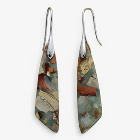 Earrings : Boheemse Oorbellen Paars - Edelstenen Geometrisch Design - Kristal in Mix Zilver van Pantino