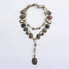 Earrings : Boheemse Etnische Bedel Oorbellen - Kleurrijke Druppels - Metaal in Ketting van Pantino