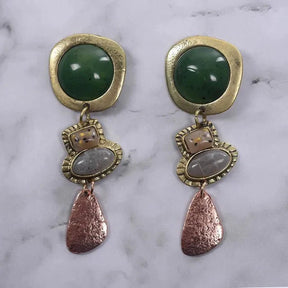 Earrings : Boheemse Etnische Bedel Oorbellen - Kleurrijke Druppels - Metaal in Oorbellen Druppel van Pantino
