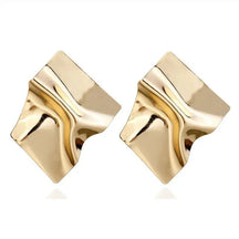 Earrings : Boheemse Oorbellen - Geometrische Bladvorm Goud en Zilver - Metaal in A van Pantino