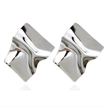 Earrings : Boheemse Oorbellen - Geometrische Bladvorm Goud en Zilver - Metaal in B van Pantino