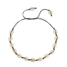 Necklace : Schelpen Ketting Wit - Boheemse Conch Seashell Zomer - Schelp in Zwart van Pantino