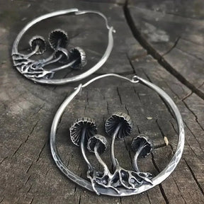 Earrings : Gothic Paddenstoel Oorbellen - Bohemian Faith Mystiek - Metaal in D van Pantino