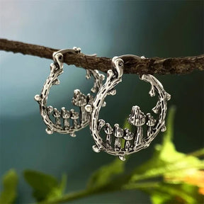 Earrings : Gothic Paddenstoel Oorbellen - Bohemian Faith Mystiek - Metaal in E van Pantino