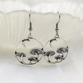 Earrings : Gothic Paddenstoel Oorbellen - Bohemian Faith Mystiek - Metaal in C van Pantino