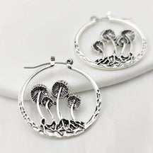 Earrings : Gothic Paddenstoel Oorbellen - Bohemian Faith Mystiek - Metaal in B van Pantino