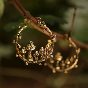 Earrings : Gothic Paddenstoel Oorbellen - Bohemian Faith Mystiek - Metaal in F van Pantino
