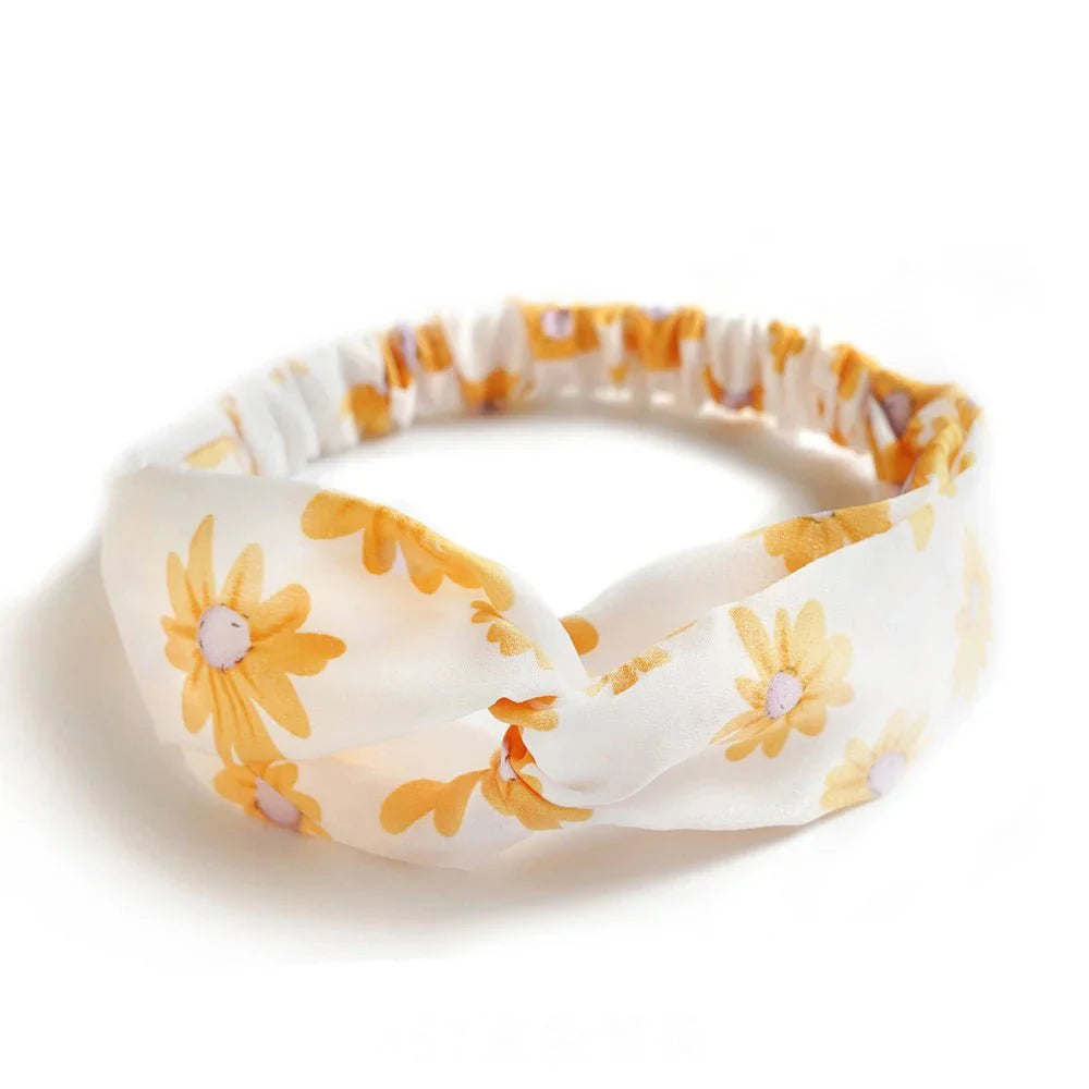 Headband : Hoofdband Lichtblauw - Bohemian Print Vintage Bandana - Katoen in van Pantino