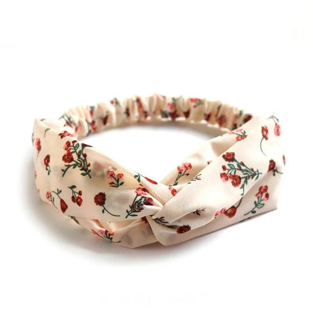 Headband : Hoofdband Lichtblauw - Bohemian Print Vintage Bandana - Katoen in van Pantino