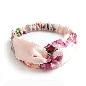 Headband : Hoofdband Lichtblauw - Bohemian Print Vintage Bandana - Katoen in Lichtroze van Pantino