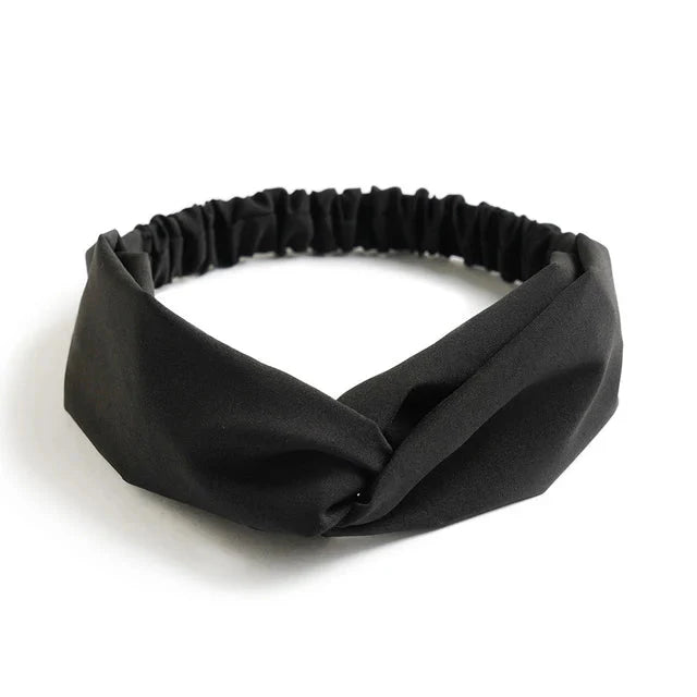 Headband : Hoofdband Lichtblauw - Bohemian Print Vintage Bandana - Katoen in Zwart van Pantino