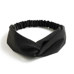 Headband : Hoofdband Lichtblauw - Bohemian Print Vintage Bandana - Katoen in Zwart van Pantino