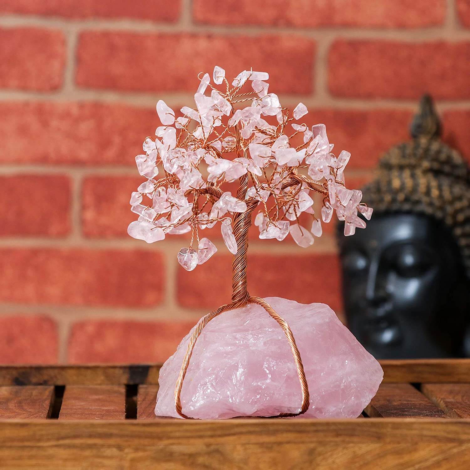 home & garden : Feng Shui Bonsai Ornamenten Heren Amethist - Rozenkwarts in Rozenkwarts van Pantino